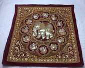 Kalaga Tapestry Burmese Thailand Asian Zodiac, Elephant