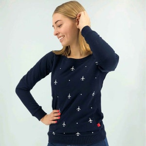 Aviation sweatshirt with embroidered planes, Aircrafts,  Aviation gift, Present for pilot, Gift for flight attendant, Airplanes, For Her
