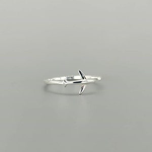 Airplane Ring - Ring with plane - Gift for stewardess - Silver Plane Ring - Travel ring - Silver 925 - Minimal Ring - Aviation Jewelry