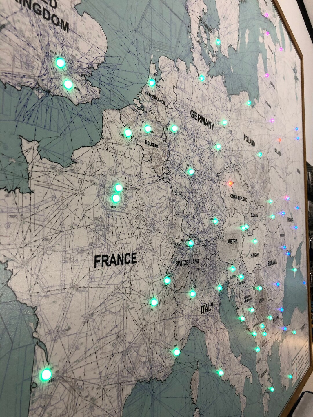 Aviation Weather Map, Europe LED Realtime Weather Map, Aviation LED