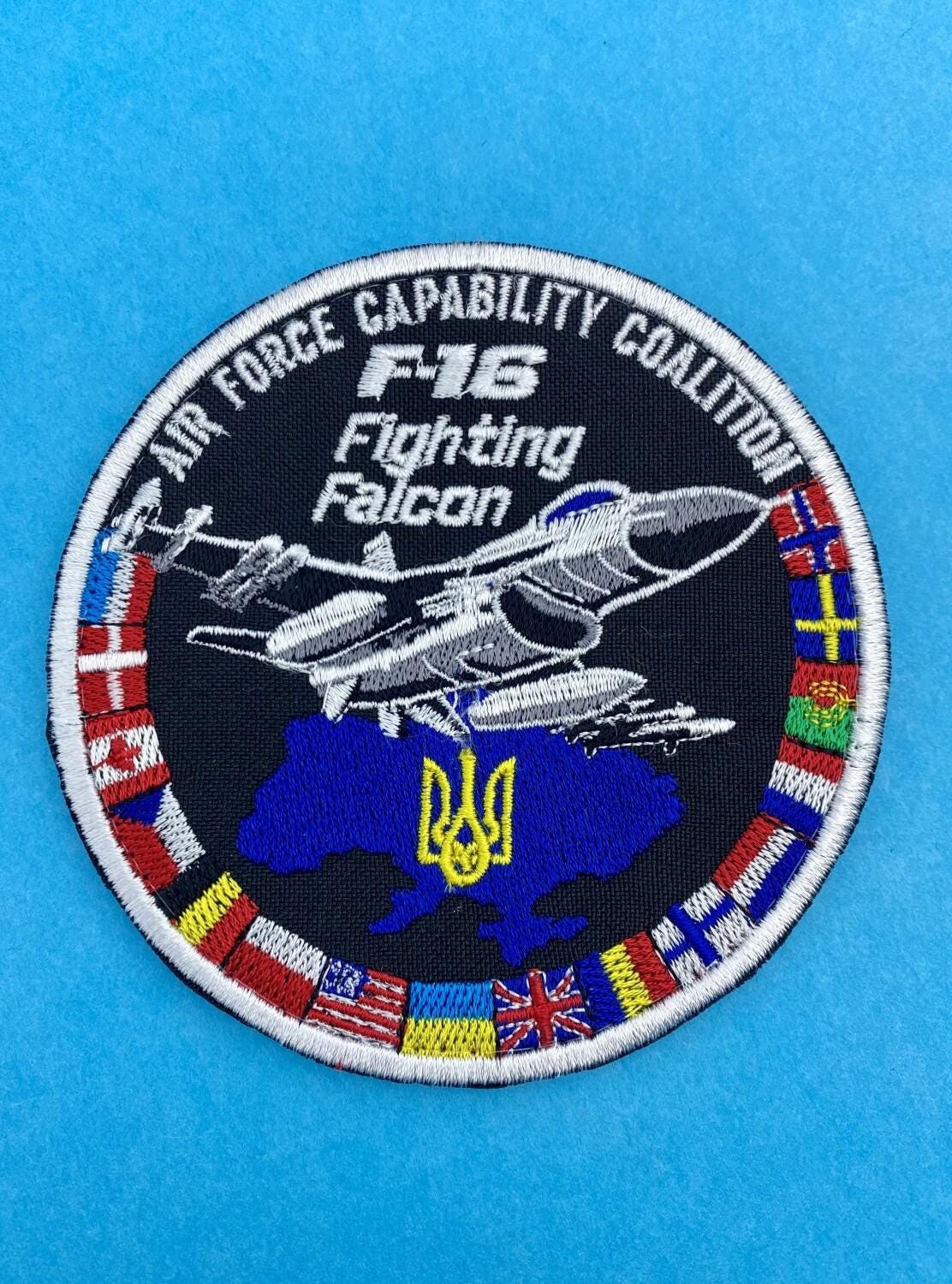 thumbnail image 2 of Original Ukrainian Air Force F-16 Patch - Velcro Back, Militaria Collectible From Ukraine 2 of 11