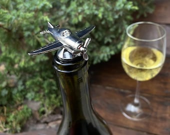 Airplane Bottle Stopper, Airplane Wine Stopper, Plane Bottle Stoper, Bottle Decoration, Airplane, Plane, Aviation, Aircraft, Drink & Barware