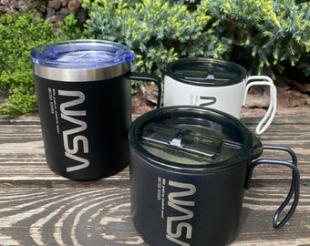 NASA Cup, Metal Cup, Mug NASA, Cup With Lid, Airplane, Plane, Travel, Nasa Space Logo, Space, Astronomy, Best Gift, NASA, Travelling, Mug