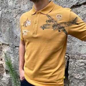 Male Aviation Polo An-26 With Patches And Embroidery, Antonov, Polo With Planes, Airplanes, An26, Gift for Him, Present for pilot