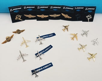 Pin's Boeing, Pin's Airbus, Pin's avec avion, Pin's avec avion, Insigne en métal, Avion, Aviation, Meilleur cadeau, Pilote, Hôtesse de l'air, Ailes, B777, B787