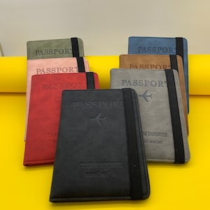 Funda para pasaporte con diseño de avión, estuche de viaje, billetera de viaje, portadocumentos, pasaporte de aviación, regalo para piloto, funda de aviación para pasaporte