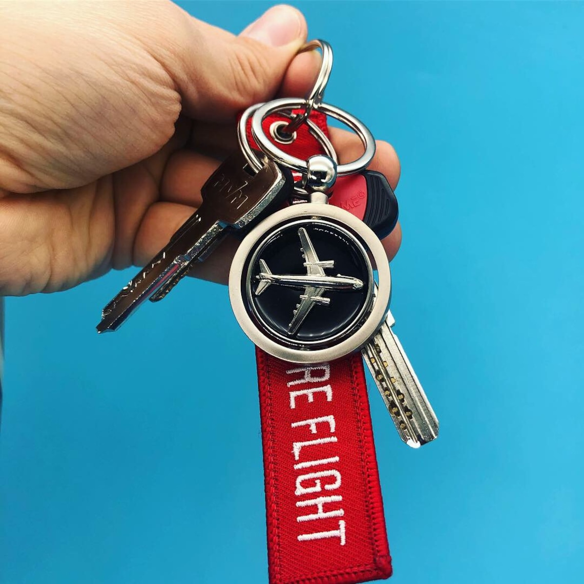 Fly Icon Keychain Keychain With Airplane, Rotating Middle,interactive Keychain, Keychain ...