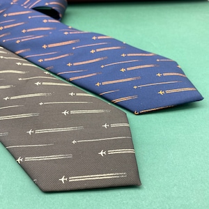 Tie With Planes, Necktie, Aviation gift, Present for pilot, Airplane, Unusual Men's Ties, Unique Tie, Gift for men, Aircraft, Blue, Brown