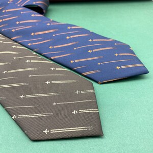Men's Aircraft Pattern Necktie - Blue Airplane Design For Pilots & Aviation Fans