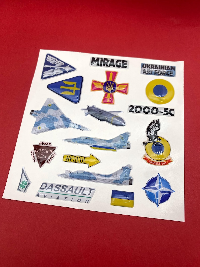 Ukrainian Air Force Sticker Pack, Fighter Jet, F-16, Su-27, Mig-29, Su ...