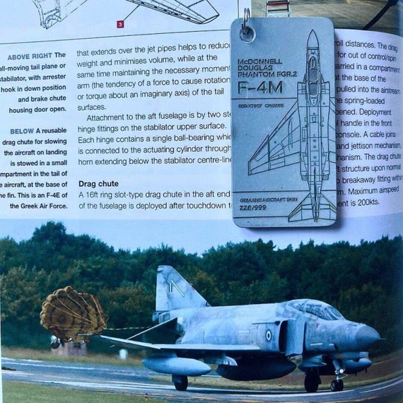 Keychain Tag Mcdonnell Douglas F-4 Phantom, Original Aircraft Skin