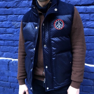 Aviation Vest Male With Airplane, Course, Aviation gift, Present for pilot, Present for flight attendant, Warm vest, Waistcoat, Gift for Him