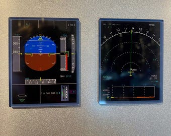 Set of magnets A380 instruments, Airbus A380 Cockpit Display Magnet, PFD and ND Fridge, Pilot Gift, Aviation Decor