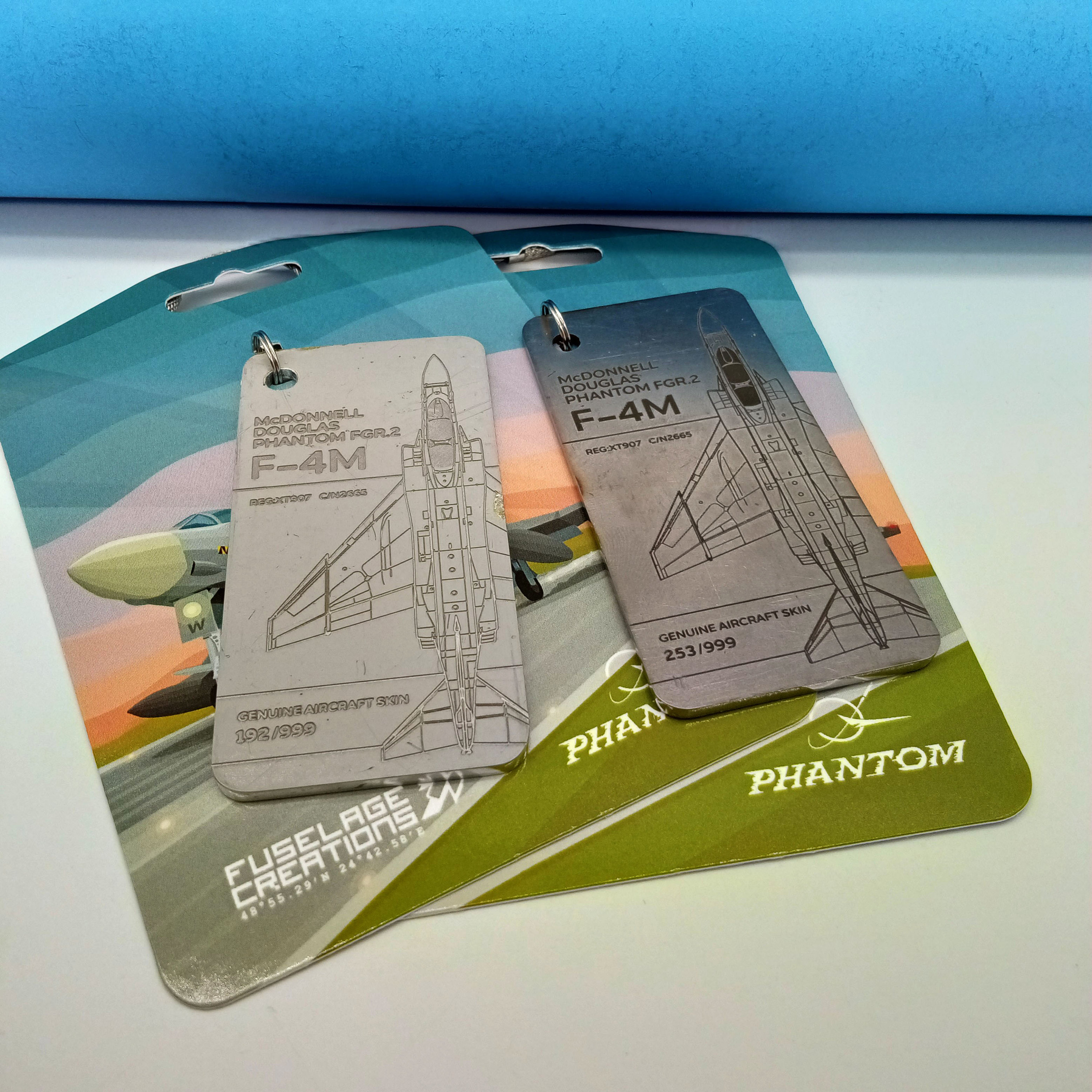 Keychain Tag Mcdonnell Douglas F-4 Phantom, Original Aircraft Skin