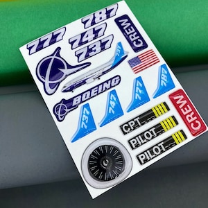 Sticker Pack Boeing, Aviation Stickers, Boeing Company, B777, B787, B747, B737, Boeing Pilot, AvGeek, Gift for Pilot, Flight Attendant, Set