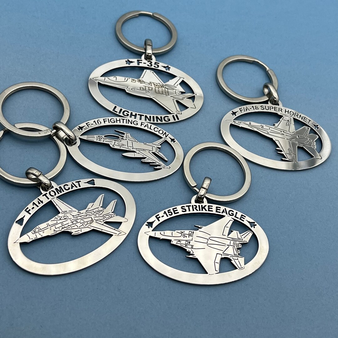 Metal Keychain F-16 Fighting Falcon, F-14 Tomcat, F-18 Super Hornet, F ...