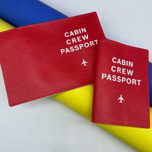 Paspoorthoes, bemanning, cabinepersoneel, luchtvaartpaspoort, cadeau, hoes, geperste leren hoes, beste pilotencadeau, buitenlandse paspoorten.