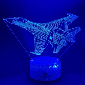 3D Nightlight SU-27 Flanker, Nightlight, Aviation Decore, Sukhoi 27, Air Force Ukraine, Gift for Him, Gift for Her, 3D nightlight