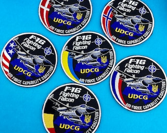 Ukrainian Air Force F-16 Fighting Falcon, UDCG, Army Patch, Air Force Aviation, Aircraft Patch, Military Aircraft, UAF, Ukrainian Aviation