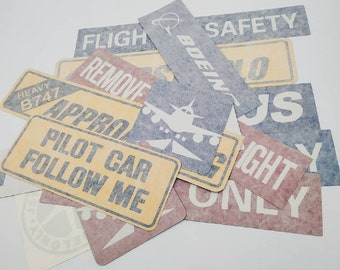 Reflective stickers for cars, Reflective aviation stickers, For Car, Pilot, Follow me, Crew only, Remove before , Boeing, Airbus