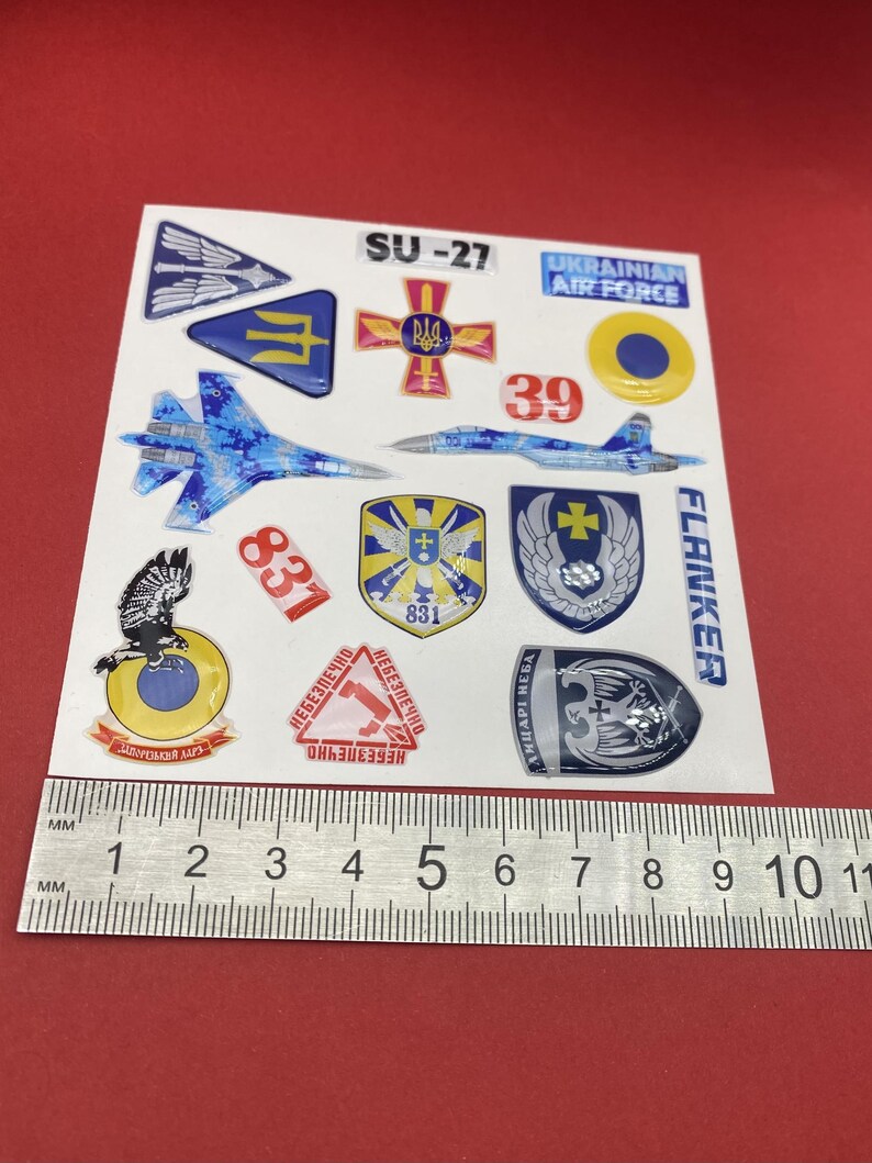 Ukrainian Air Force Sticker Pack, Fighter Jet, F-16, Su-27, Mig-29, Su ...