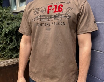 T-shirt F-16 Fighting Falcon, Fighting Falcon, luchtmacht, luchtvaartcadeau, cadeau voor piloot, Lockheed Martin, T-shirt met vliegtuigen, F16