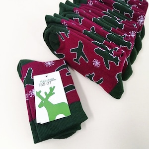 Warm Winter Aviation Socks With Planes, Socks With Airplanes, Flight, Gift for Women, For Travelers, Snowflake Socks, Gift for crew