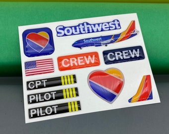 Sticker Pack Southwest Airlines, Aviation Stickers, Southwest, AvGeek, Gift for Pilot, Flight Attendant, Crew, American Airlines, Stickers