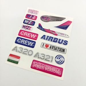 Sticker Pack Wizz Air, Aviation Stickers, WizzAir, A320, Airbus, A321, Stickers, Set of stickers, AvGeek, Gift for Pilot, Flight Attendant