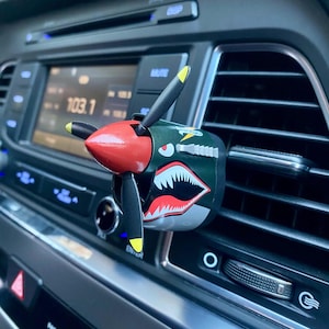 Ambientador de avión, P-40 Warhawk, nariz de tiburón tigre, hélice para ventilación de coche, decoración de aviación, regalo para pilotos, estilo caza, P-40, difusor de aire