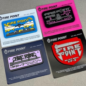 Parche de PVC Fire Point, Merchandising de la empresa tecnológica ucraniana, Parche de goma, Regalo de coleccionista, fp-1, fp-2, fp-5, FP-7, FP-9
