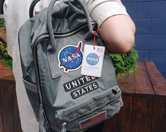 Backpack NASA, Gray Backpack, Backpack, Airplane, Plane, Aviation, Travel, Nasa Space Logo, Carry on Backpack, Astronomy, Best Gift