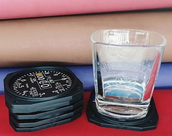 Glass Holder, Coaster, Aviation Glass Holder, Aviation Coaster, Aviation Devices Coaster, AvGeek, Kitchen Set Up, AIRspeed, Altimeter