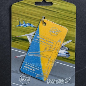 Keychain Aviation Tag IL-76, Original aircraft skin, Keychain with plane, Keychain with airplane, IL-16, Ilyushin, Ukrainian Air Force