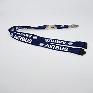 Lanyard Airbus Logo, Blue Navy Lanyard, Thick Lanyard, Airbus Gift for pilot, Gift for Flight Attendant, AvGeek