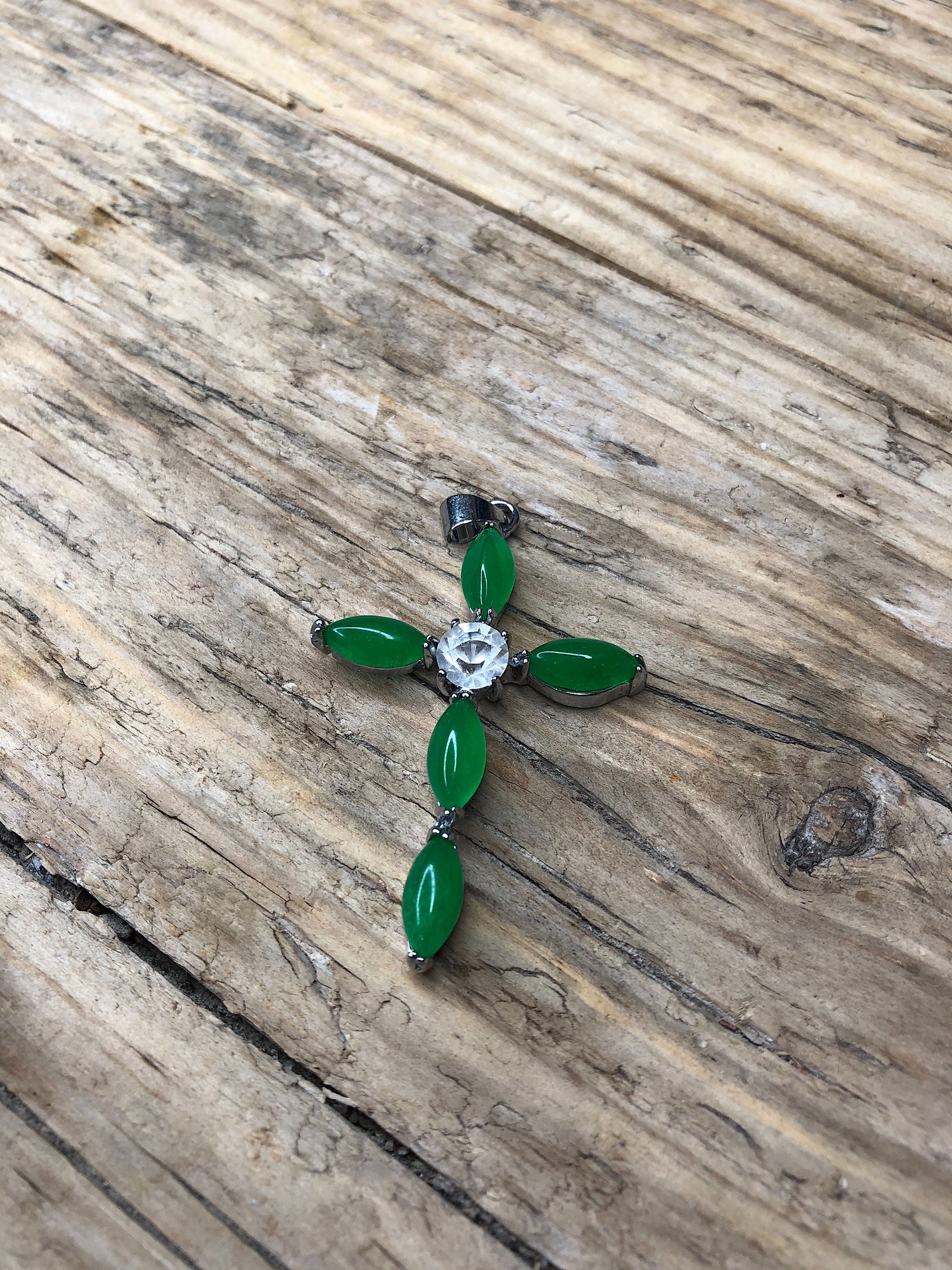 Natural Green Jade / Emerald Pendant necklace | Etsy