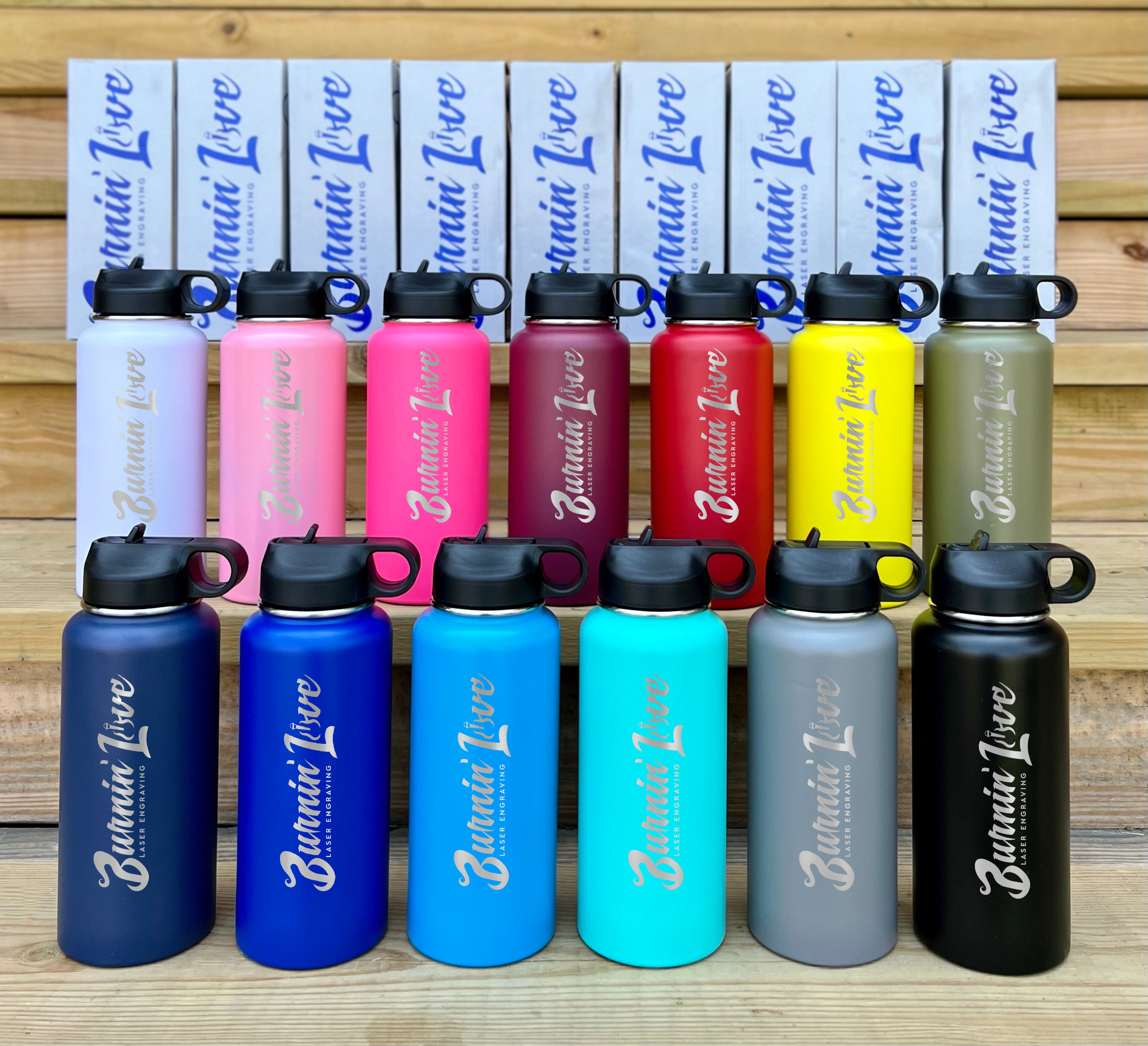 Laser Engraving Custom Color Hydro Flask Team Water Bottle