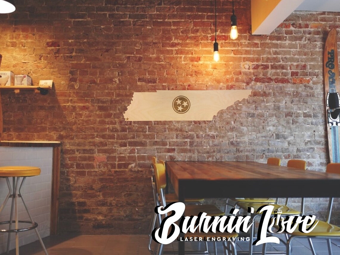 Wooden Tennessee TN Cutout Wall Art Home Décor Baltic Etsy