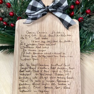 Personalized, Engraved Recipe Board - Natural Wood