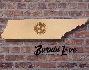 Wooden Tennessee, TN cutout - Wall Art, Home décor, Baltic birch, wood Memphis Chattanooga Knoxville Nashville Music City Blues