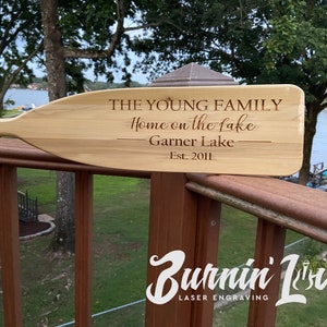 Personalized Wooden Paddle Lake house, housewarming, river, home decor, engraved, customized, canoe paddle, boat paddle, free engraving image 4