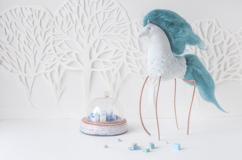 Ice horse frozen Horse horse toy blue horse snow horse | Etsy