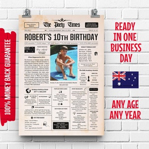 2014 Australian Newspaper 10th Birthday Gift Poster (Digital Download