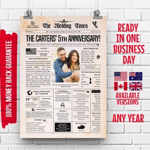 Geschenk zum 5 Best of 2020 Zeitungsposter | Geschenk zum 5.Jahrestag für Ihn | 5 Jahre Jubiläum Geschenk | Fünfter Hochzeitstag