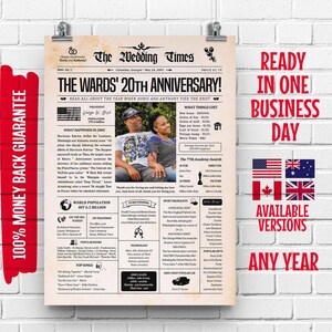 20th Anniversary Gift | Best of 2005 Newspaper Poster | 20th Anniversary Gift for Him | 20 Year Anniversary Gift | Twentieth Anniversary
