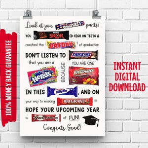 Bonbons de remise des diplômes | carte de vœux | Cadeau de dernière minute pour l'obtention du diplôme | Cadeau drôle pour diplômé | signe de remise des diplômes | Félicitations pour l'obtention du diplôme