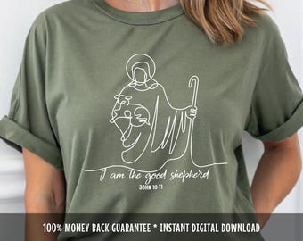 Good Shepherd Christian Shirt Easter SVG Jesus Lamb Bible Verse Design PNG
