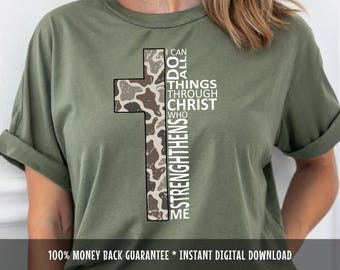 Camo Cross Shirt Design – Christian SVG PNG (Digital Download)