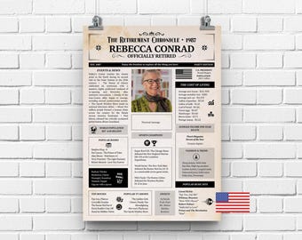 Retirement Gift for Men or Women | Any Year Work Anniversary Poster | Retirement Sign | Digital Print