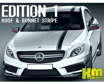 Mercedes A Class - Edition 1 style adhesive vinyl Roof & Bonnet stripes